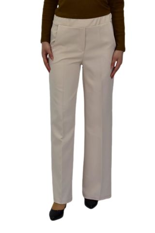 Kadın Bol Paça Beli Lastikli Kumaş Pantolon BGL-ST04322