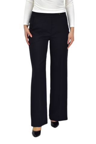 Kadın Bol Paça Beli Lastikli Kumaş Pantolon BGL-ST04322