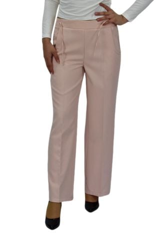 Kadın Bol Paça Beli Lastikli Kumaş Pantolon BGL-ST04322