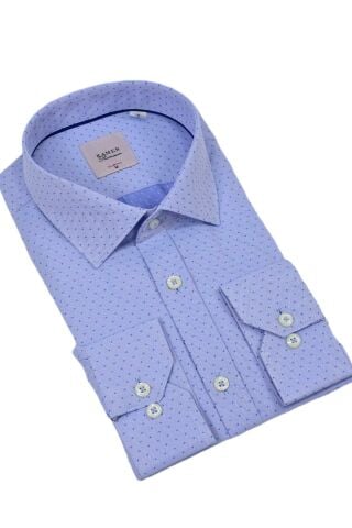 Erkek Puantiyeli Slim Fitt Uzun Kol Gömlek 2382 BGL-ST04377