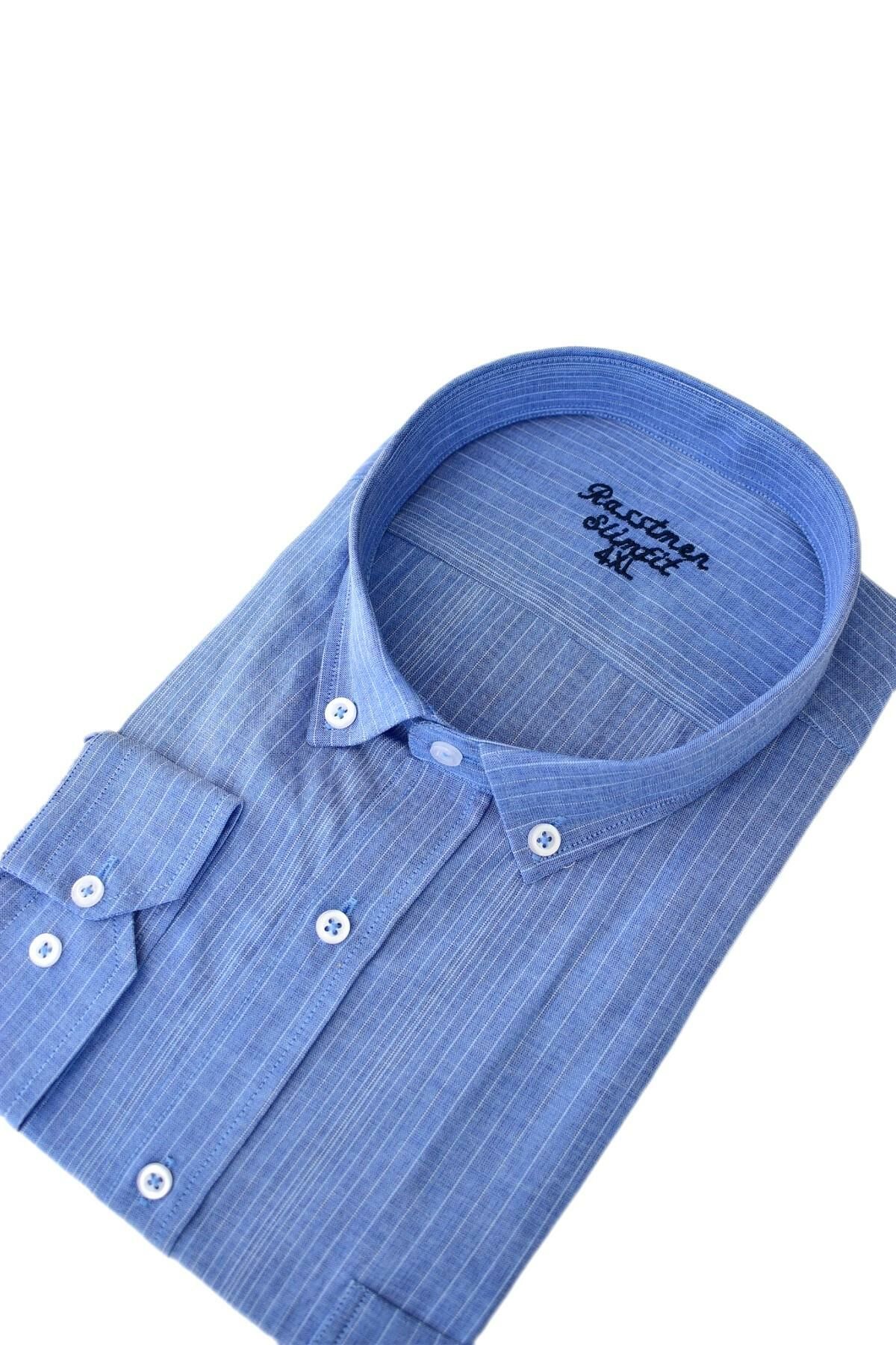 Erkek Büyük Beden Silim Fit Uzun Kol Gömlek BGL-ST03069