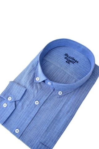 Erkek Büyük Beden Silim Fit Uzun Kol Gömlek BGL-ST03069