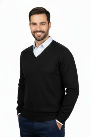 Erkek V Yaka Triko Kazak Çelik Örgü Klasik Kalıp 4241D BGL-ST04849