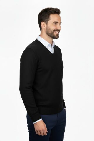 Erkek V Yaka Triko Kazak Çelik Örgü Klasik Kalıp 4241D BGL-ST04849