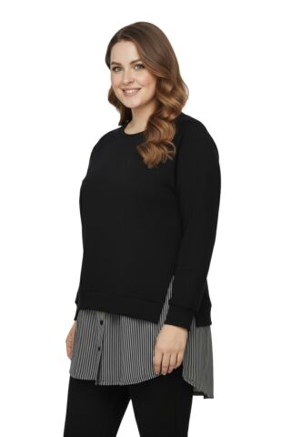 Kadın Siyah Sıfır Yaka Spor Bluz BGL-ST05158