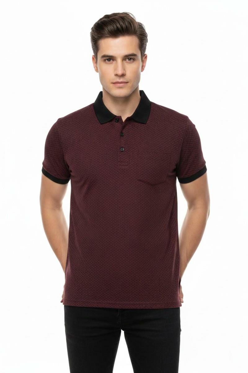 Erkek Polo Yaka Jakarlı Tişört BGL-ST00535