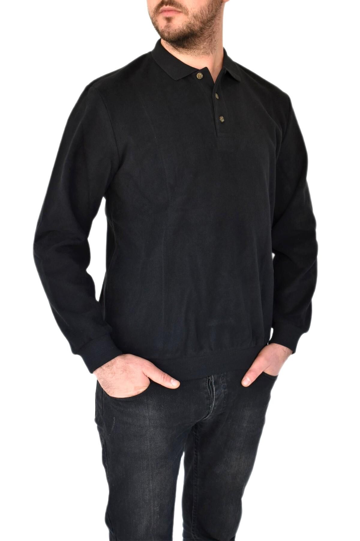 Erkek Büyük Beden Polo Yaka Sweatshirt 2260-BTL BGL-ST02353