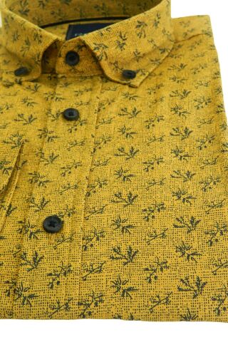 Erkek Gömlek Slim Fitt Pamuklu Yaprak Desenli Rehalli BGL-ST00802