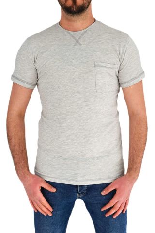 Erkek Sıfır Yaka Cepli Tişört T-865 BGL-ST01837