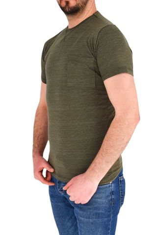 Erkek Sıfır Yaka Cepli Tişört T-865 BGL-ST01837