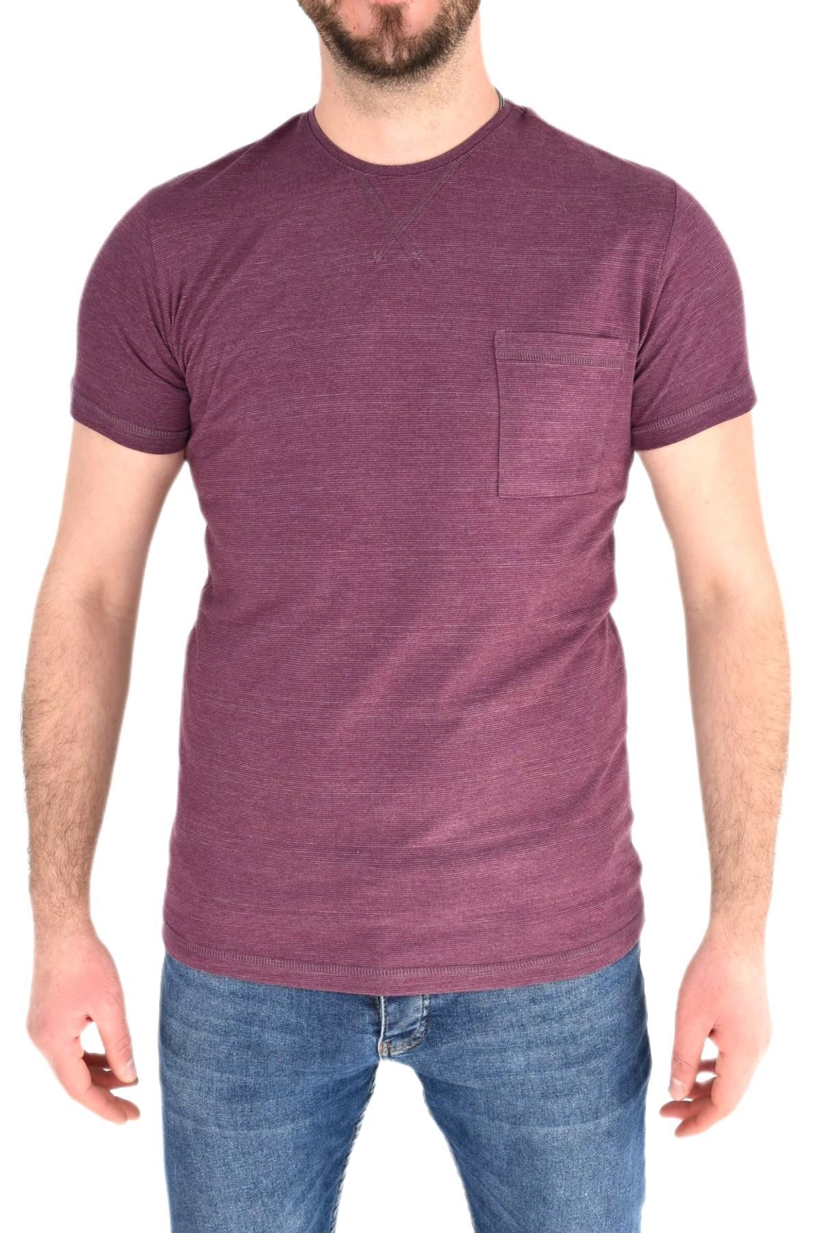 Erkek Sıfır Yaka Cepli Tişört T-865 BGL-ST01837
