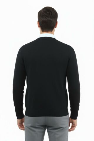 Erkek Düğmeli Hırka Cepli Çelik Örgü Klasik Kalıp 5212M BGL-ST04848