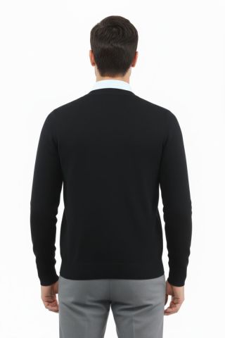 Erkek Düğmeli Hırka Cepli Çelik Örgü Klasik Kalıp 5212M BGL-ST04848