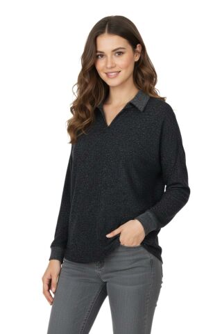 Kadın Yumoş Polo Yaka Modelli Bluz BGL-ST05140