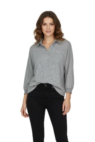 Kadın Yumoş Polo Yaka Modelli Bluz BGL-ST05140