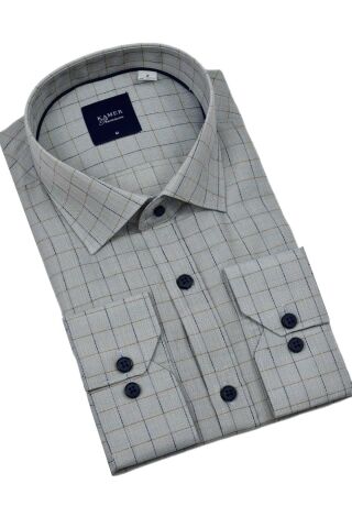 Erkek Klasik Uzun Kol Ekose Gömlek 3701 BGL-ST04391