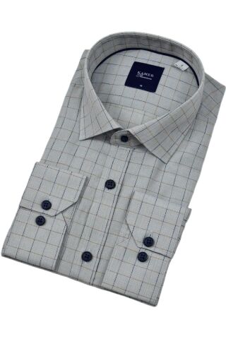 Erkek Klasik Uzun Kol Ekose Gömlek 3701 BGL-ST04391