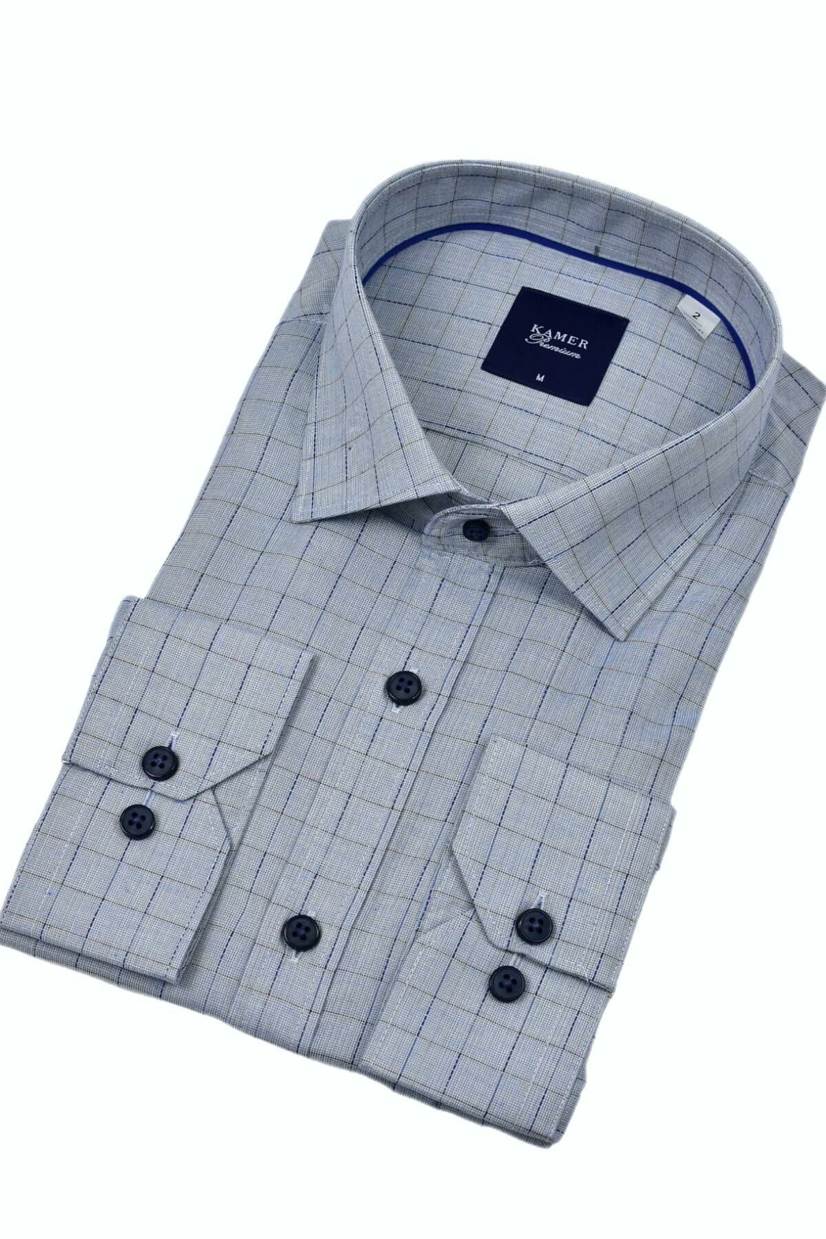 Erkek Klasik Uzun Kol Ekose Gömlek 3701 BGL-ST04391