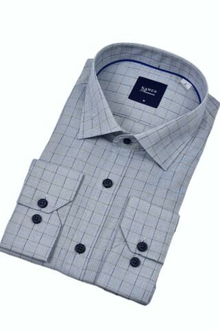 Erkek Klasik Uzun Kol Ekose Gömlek 3701 BGL-ST04391