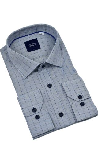 Erkek Klasik Uzun Kol Ekose Gömlek 3701 BGL-ST04391