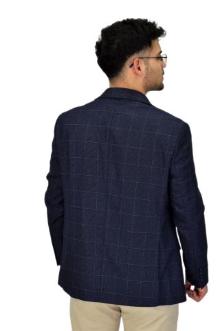 Erkek Ekose Tek Spor Ceket 4 Drop BGL-ST04476