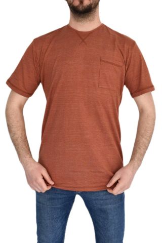 Erkek Büyük Beden Sıfır Yaka Cepli Tişört 1-T-865 BGL-ST01804