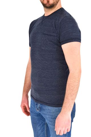 Erkek Büyük Beden Sıfır Yaka Cepli Tişört 1-T-865 BGL-ST01804