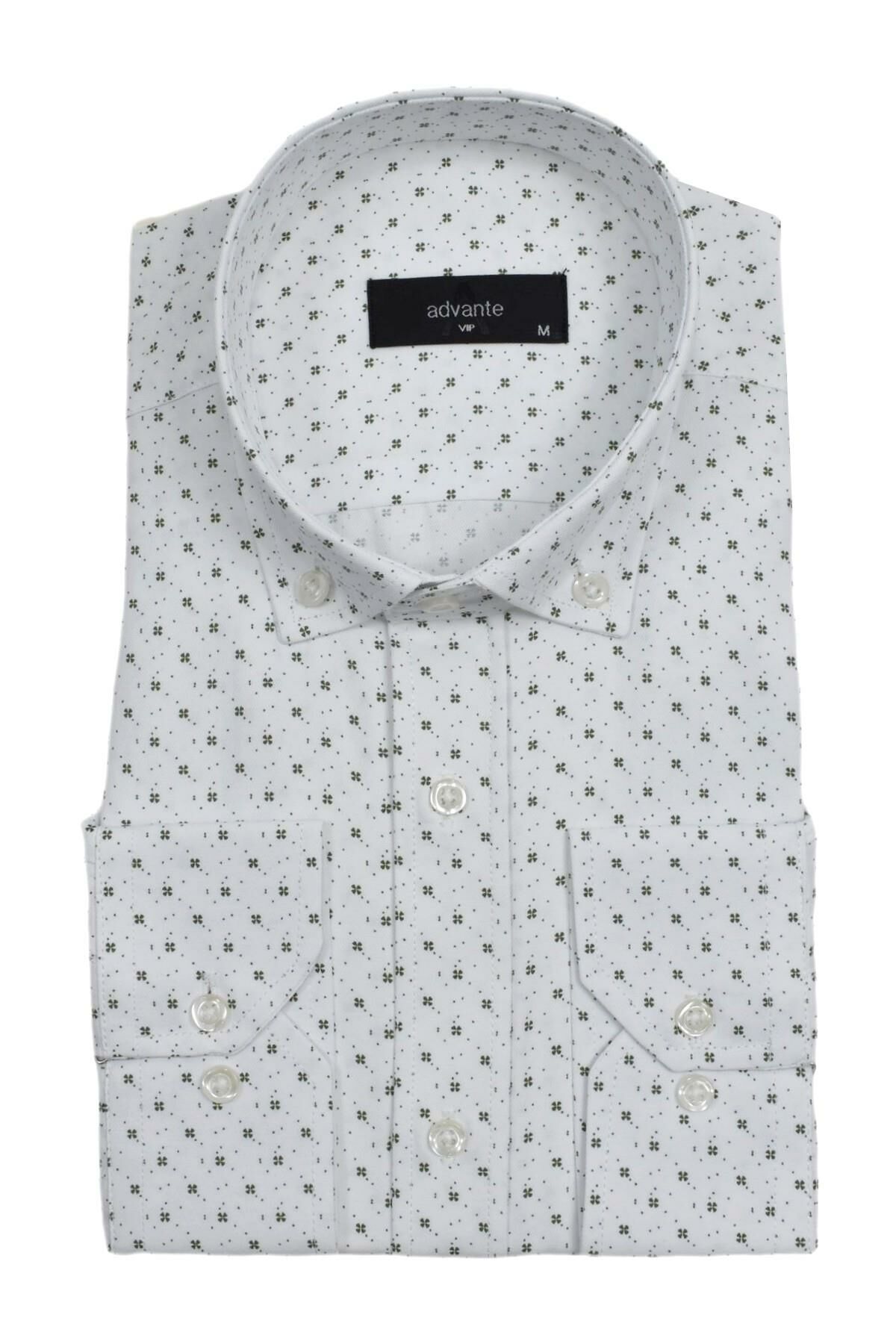 Erkek Puantiyeli Klasik Uzun Kol Gömlek BGL-ST02991