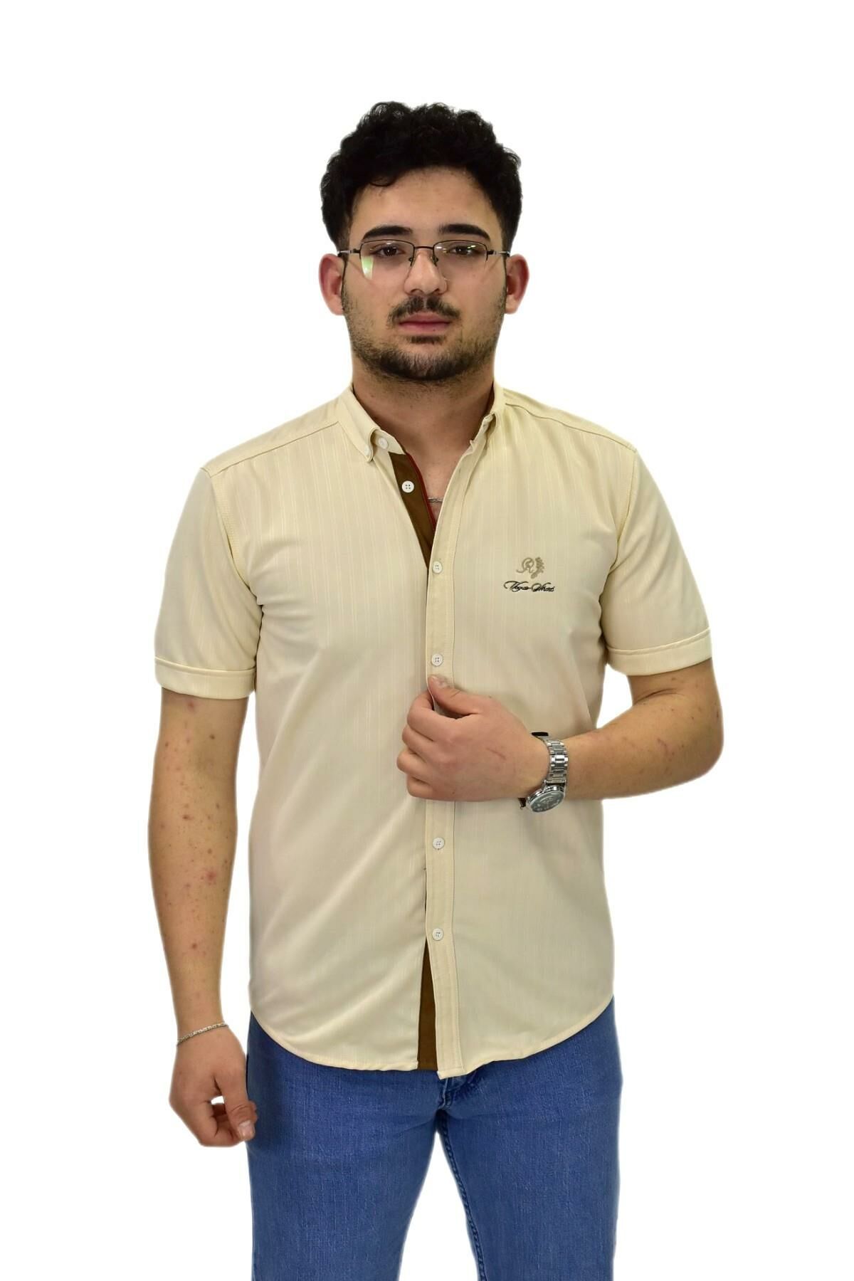 Erkek Spor Silim Fit Kısa Kol Gömlek BGL-ST04481