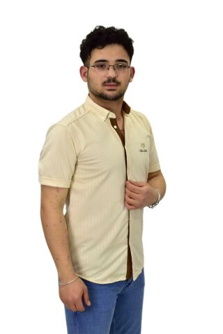 Erkek Spor Silim Fit Kısa Kol Gömlek BGL-ST04481