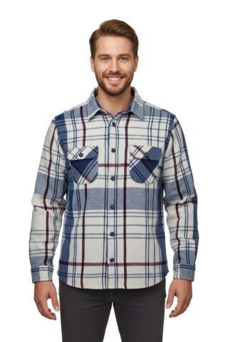 Erkek Kışlık Çift Cep Kapaklı Oduncu Gömlek BGL-ST04934