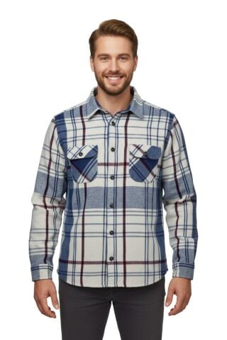 Erkek Kışlık Çift Cep Kapaklı Oduncu Gömlek BGL-ST04934