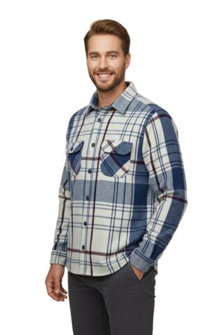 Erkek Kışlık Çift Cep Kapaklı Oduncu Gömlek BGL-ST04934