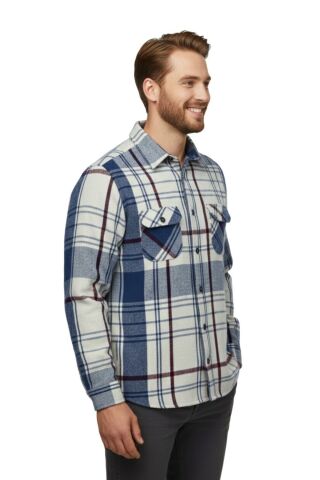 Erkek Kışlık Çift Cep Kapaklı Oduncu Gömlek BGL-ST04934