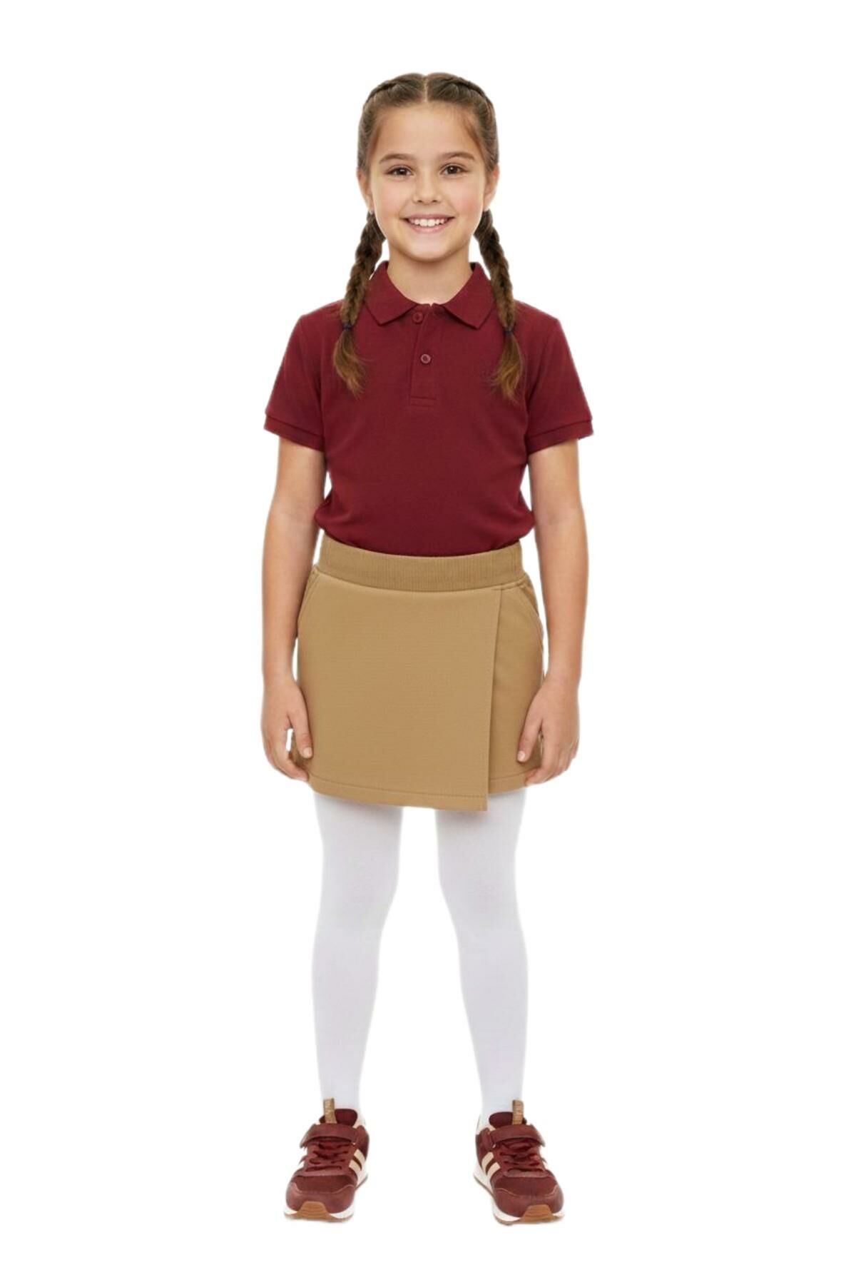 Kız Çocuk Bej Rengi Şort Etek BGL-ST04887