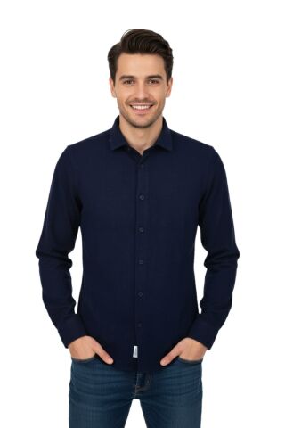 Erkek Kışlık Silim Fit Kaşkorse Dokuma Gömlek BGL-ST04935