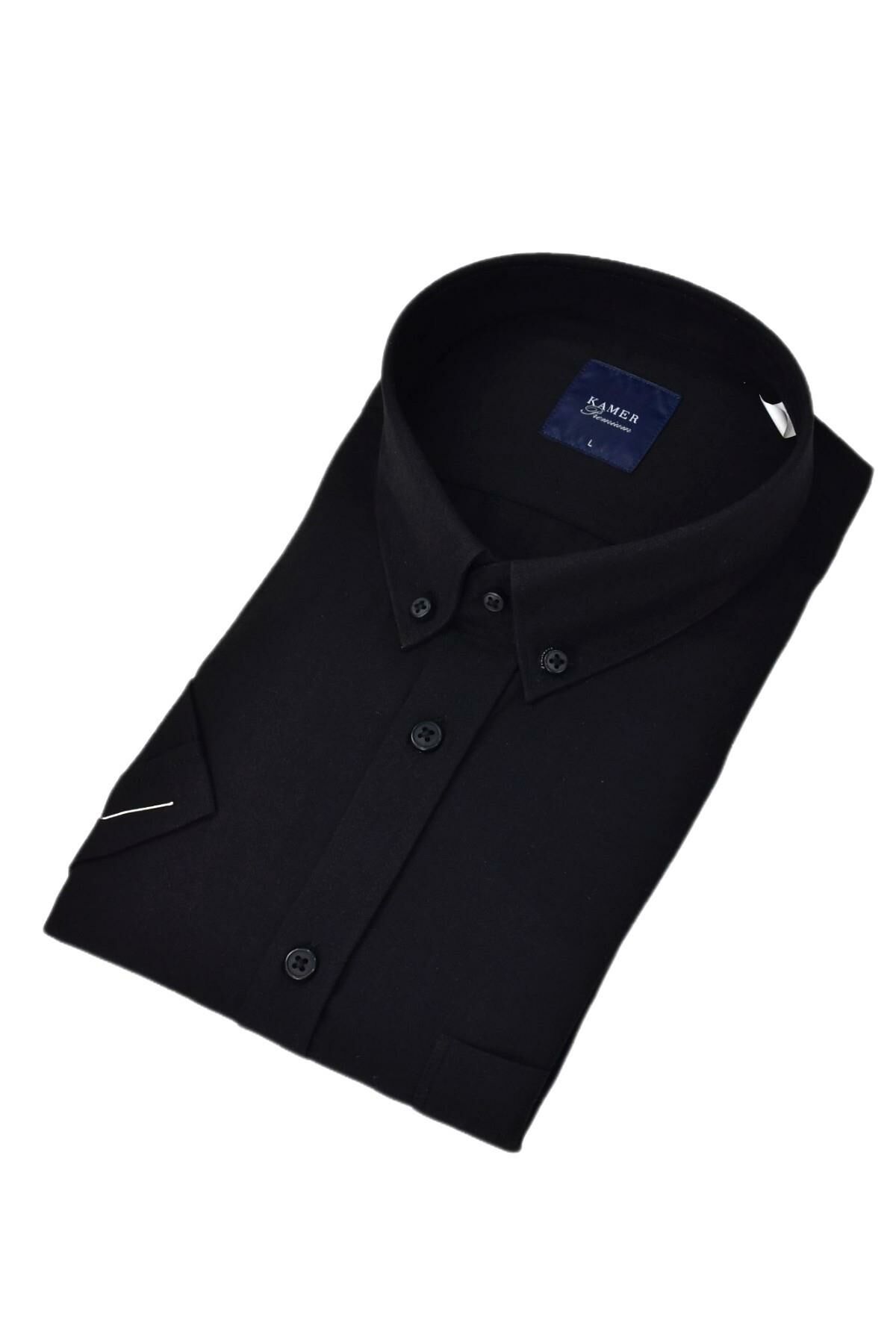 Erkek Klasik Düz Renk Kısa Kol Gömlek Pamuklu 9411 BGL-ST04745