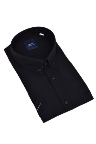 Erkek Klasik Düz Renk Kısa Kol Gömlek Pamuklu 9411 BGL-ST04745