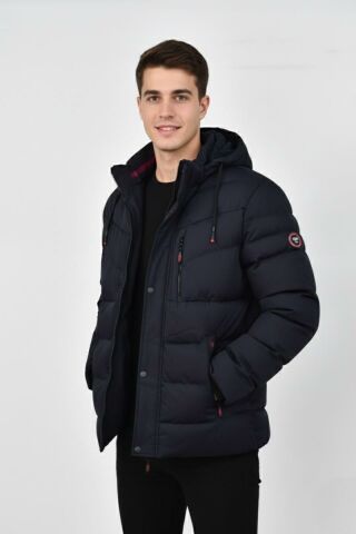 Erkek Kapüşonlu İç Kürklü Spor Mont 99526 BGL-ST04171