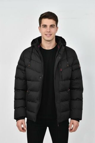 Erkek Kapüşonlu İç Kürklü Spor Mont 99526 BGL-ST04171