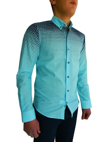 Erkek Silim Fit Puantiyeli Gömlek BGL-ST00992