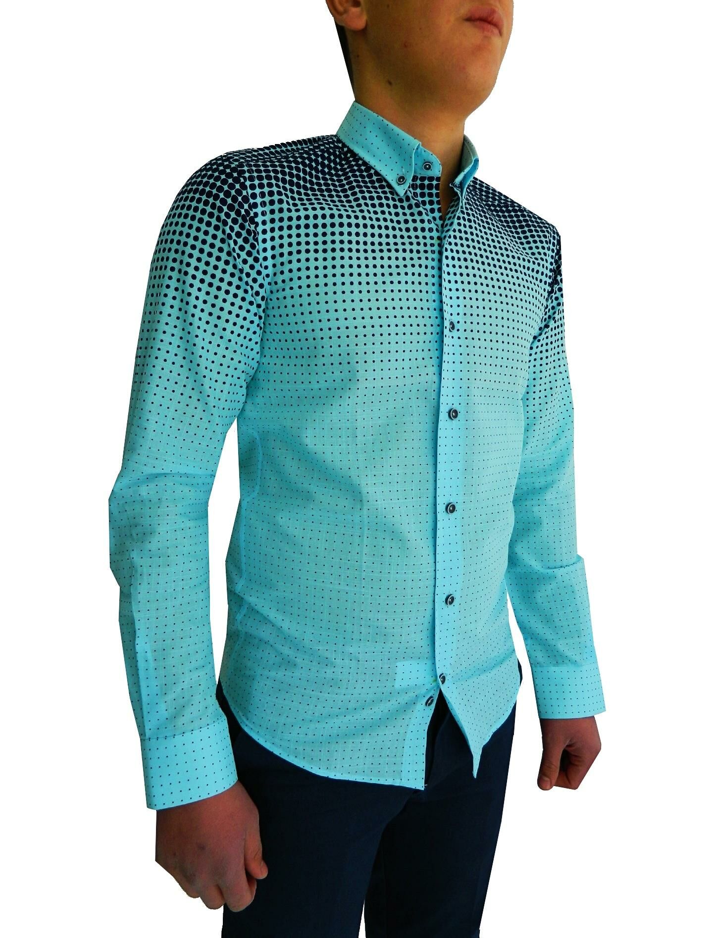 Erkek Silim Fit Puantiyeli Gömlek BGL-ST00992