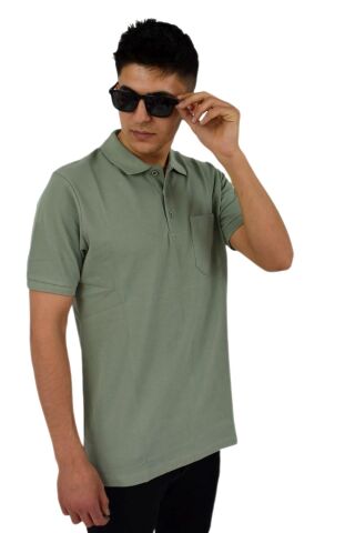 Erkek Büyük Beden Polo Yaka Cepli Tişört 2351 BGL-ST02817