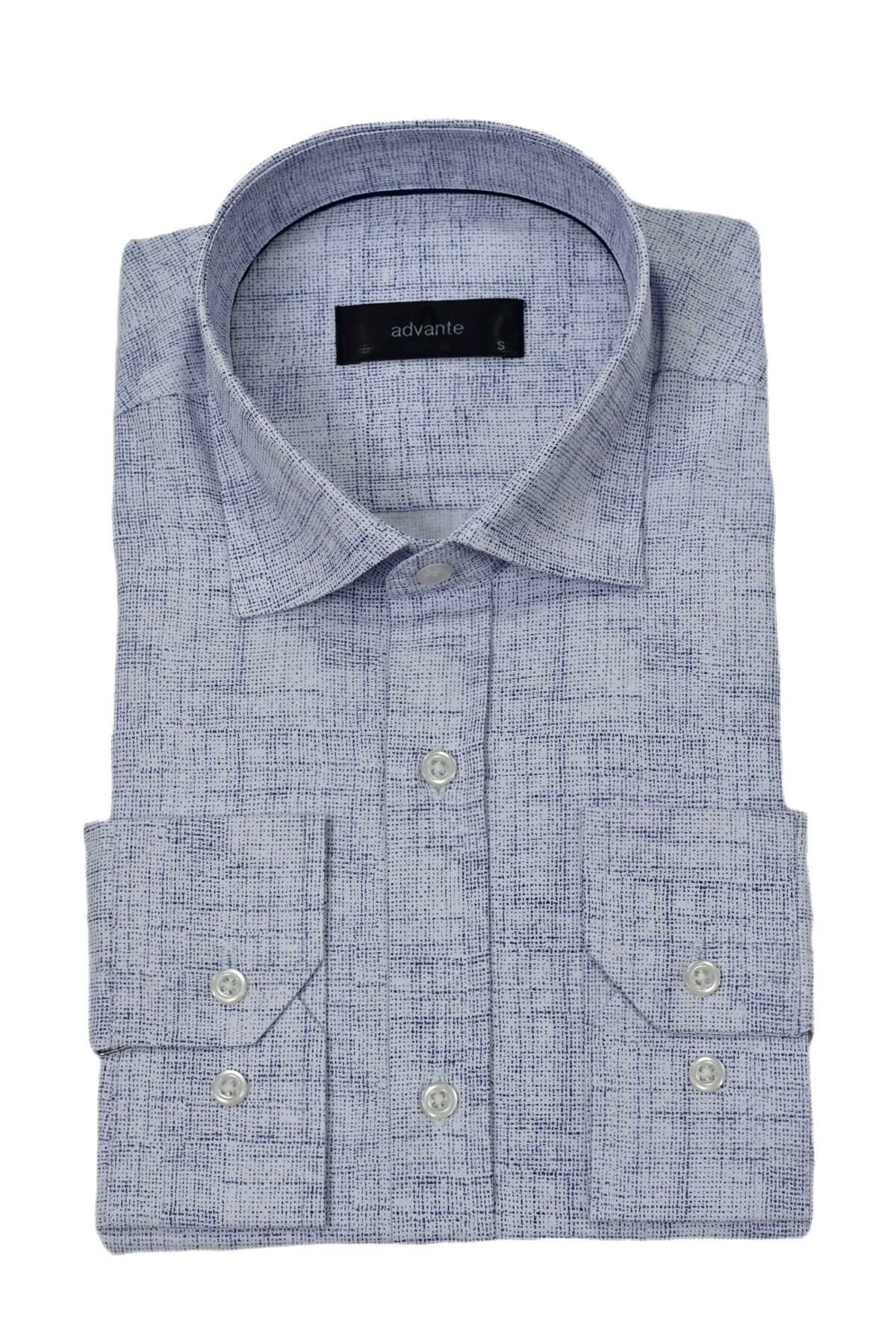 Erkek Klasik Puantiyeli Tek Cepli Gömlek BGL-ST03908