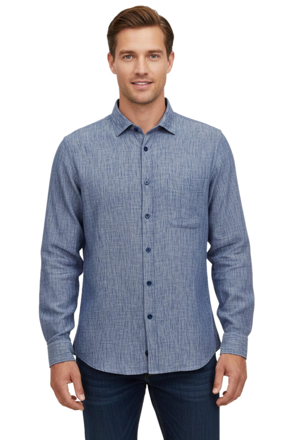 Erkek Yazlık Klasik Uzun Kol Gömlek 3819 BGL-ST04753