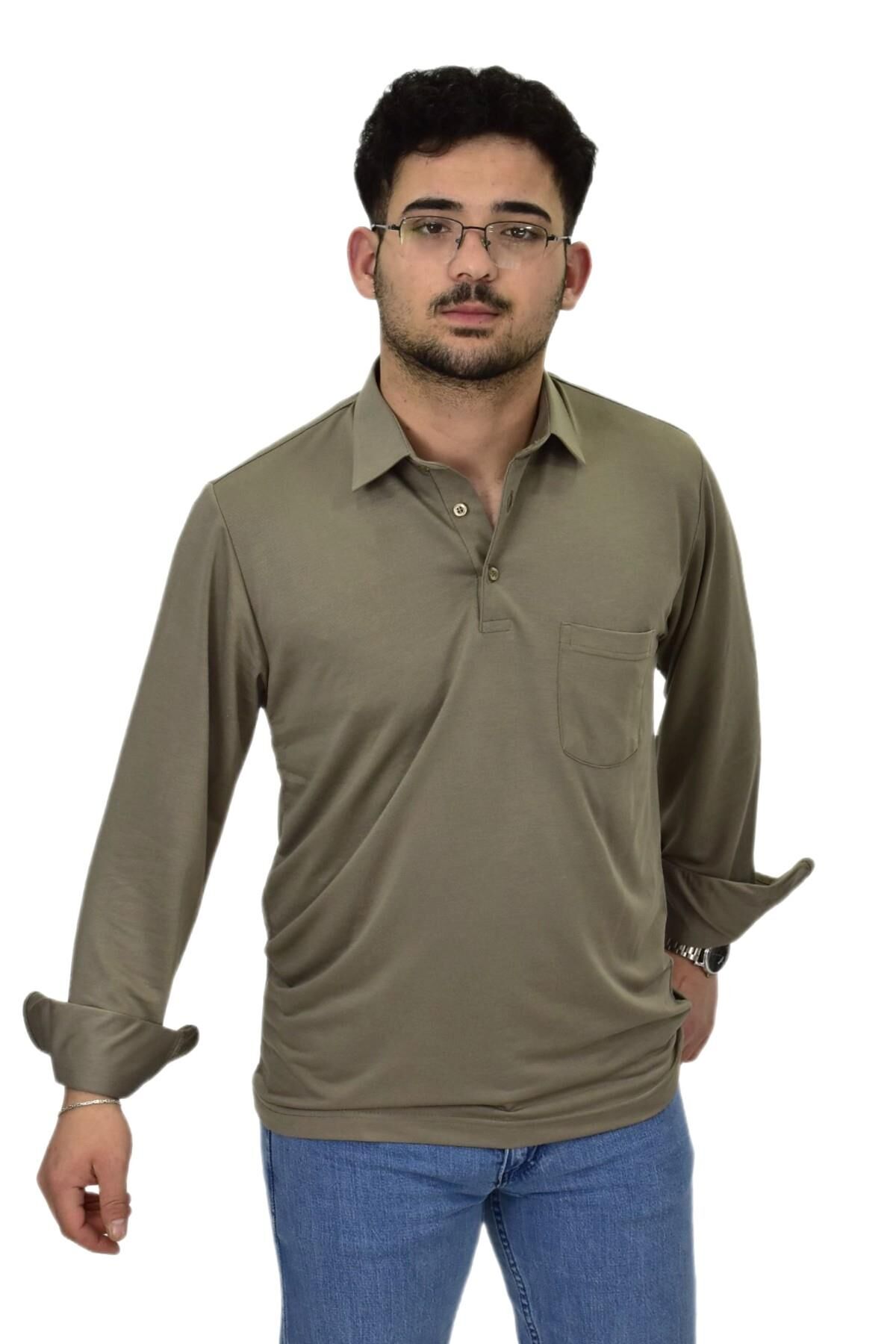 Erkek Gömlek Yaka Uzunkol Tişört T6063 BGL-ST04542