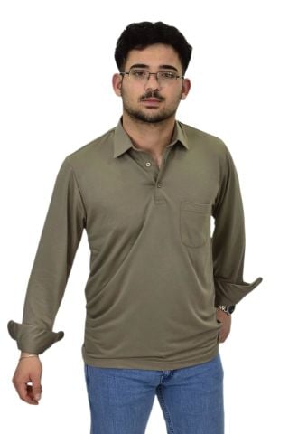Erkek Gömlek Yaka Uzunkol Tişört T6063 BGL-ST04542