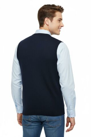 Erkek V Yaka Süveter Çelik Örgü Regular Kalıp 5209H BGL-ST04843