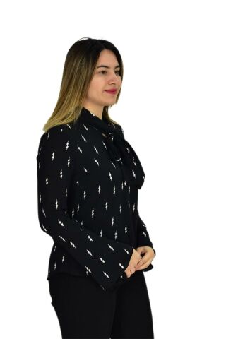 Kadın Yeşil Desenli Bluz BGL-ST00592