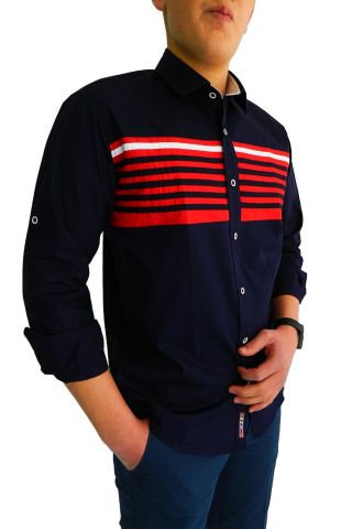 KAMER ERKEK ÇİZGİ DETAYLI GÖMLEK 7343